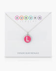 MINI INITIAL 'L' CHARM sterling silver with rhodium plate