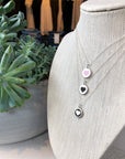 HEART & REVERSE HEART sterling silver with rhodium plate