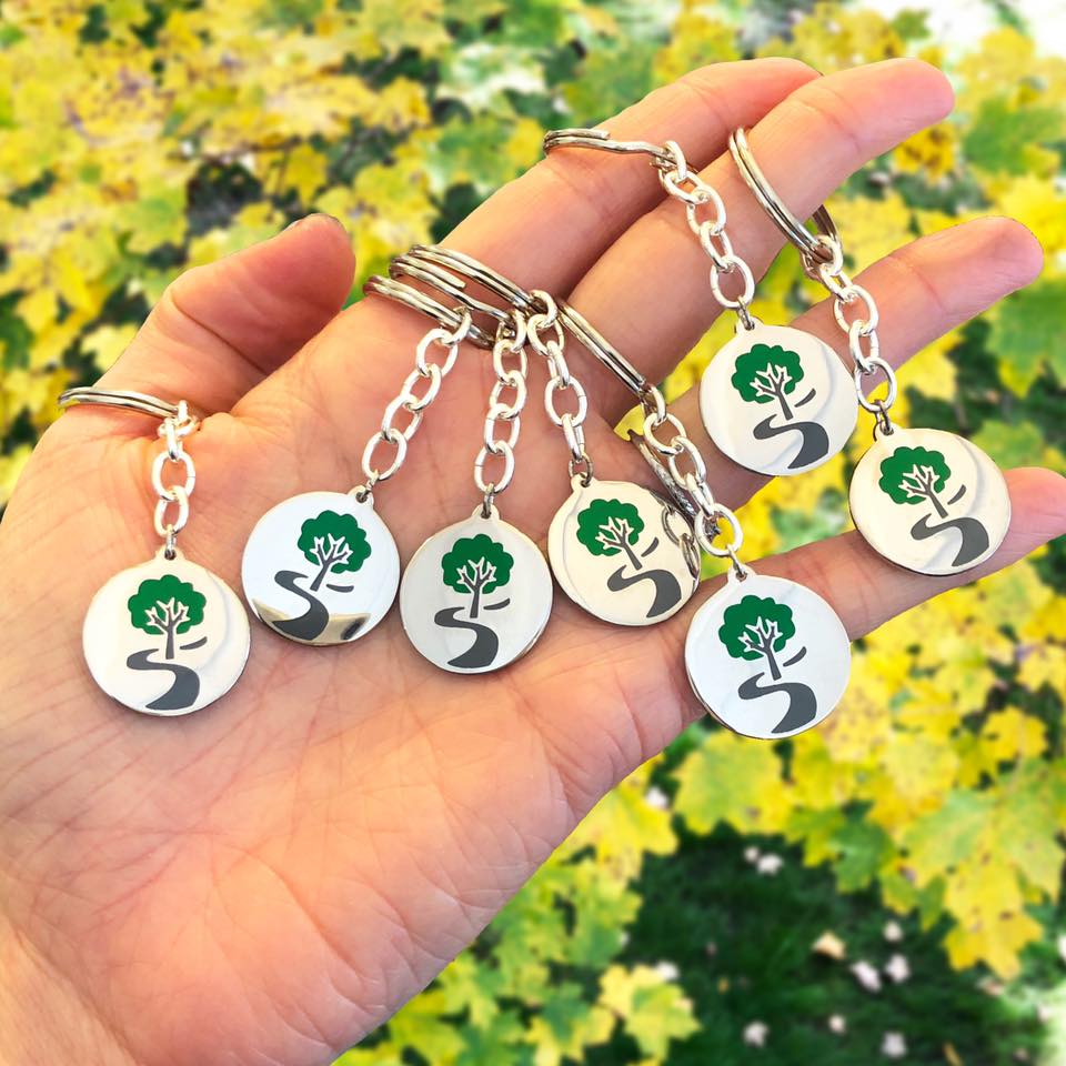 KEYCHAIN sterling silver and silver plate