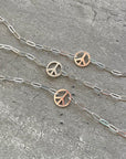 HANDMADE PEACE SIGN in sterling silver