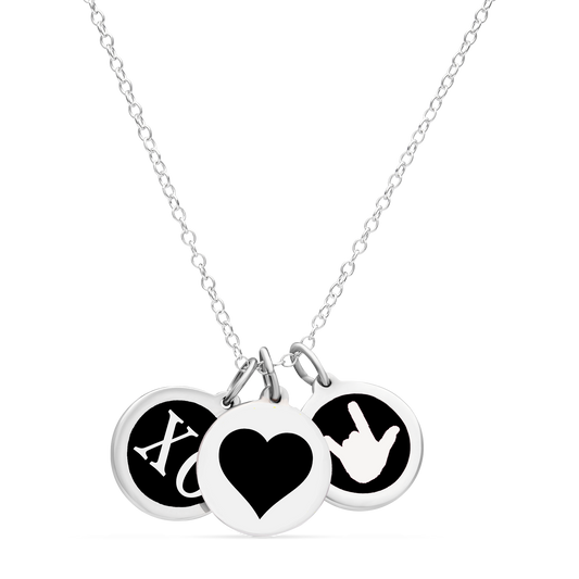 I LOVE YOU NECKLACE sterling silver with rhodium plate