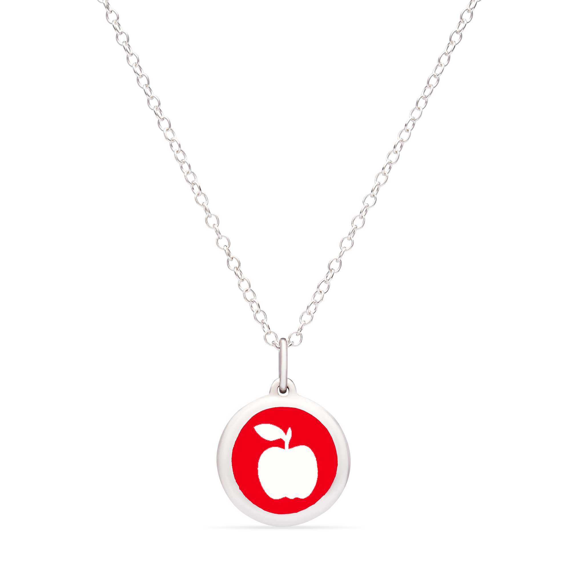 MINI APPLE CHARM sterling silver with rhodium plate
