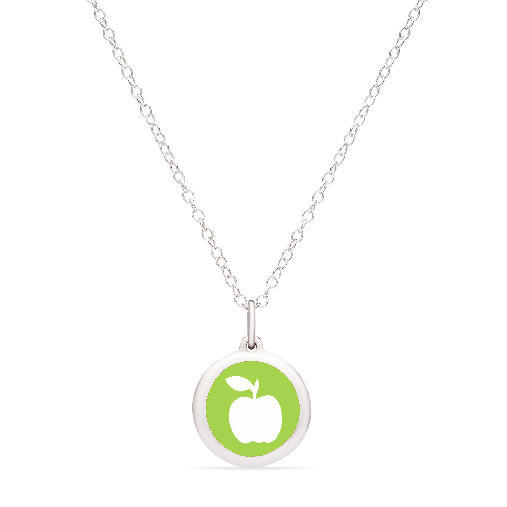MINI APPLE CHARM sterling silver with rhodium plate