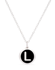 MINI INITIAL 'L' CHARM sterling silver with rhodium plate