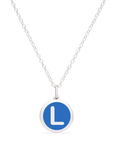 MINI INITIAL 'L' CHARM sterling silver with rhodium plate