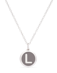 MINI INITIAL 'L' CHARM sterling silver with rhodium plate
