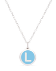 MINI INITIAL 'L' CHARM sterling silver with rhodium plate