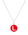 MINI INITIAL 'L' CHARM sterling silver with rhodium plate
