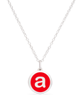 MINI INITIAL 'a' CHARM sterling silver with rhodium plate