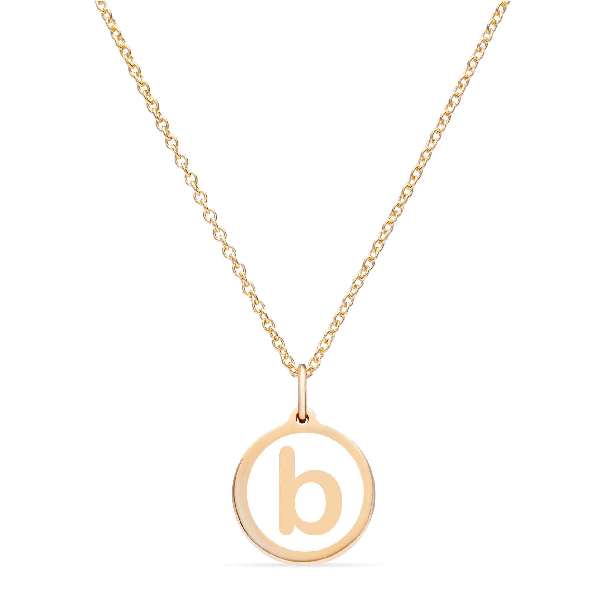 MINI INITIAL 'b' CHARM 14k gold vermeil