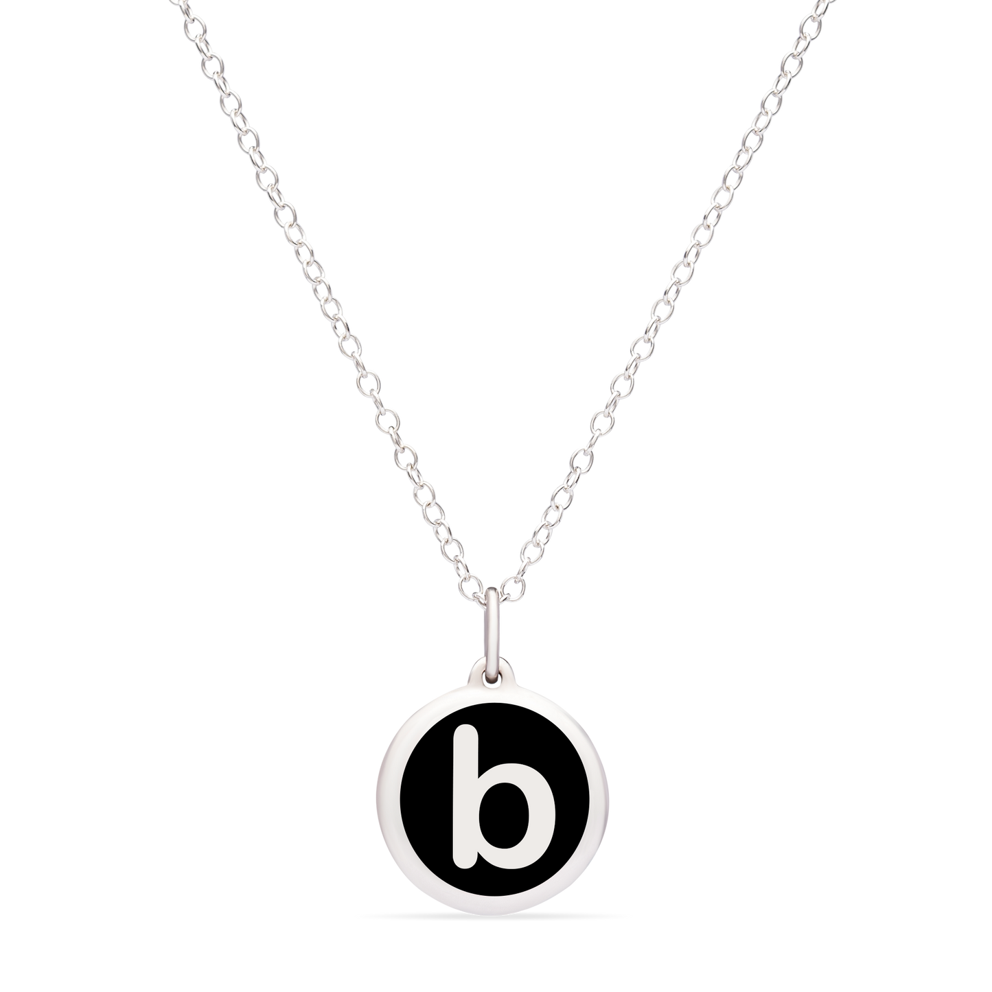 MINI INITIAL 'b' CHARM sterling silver with rhodium plate