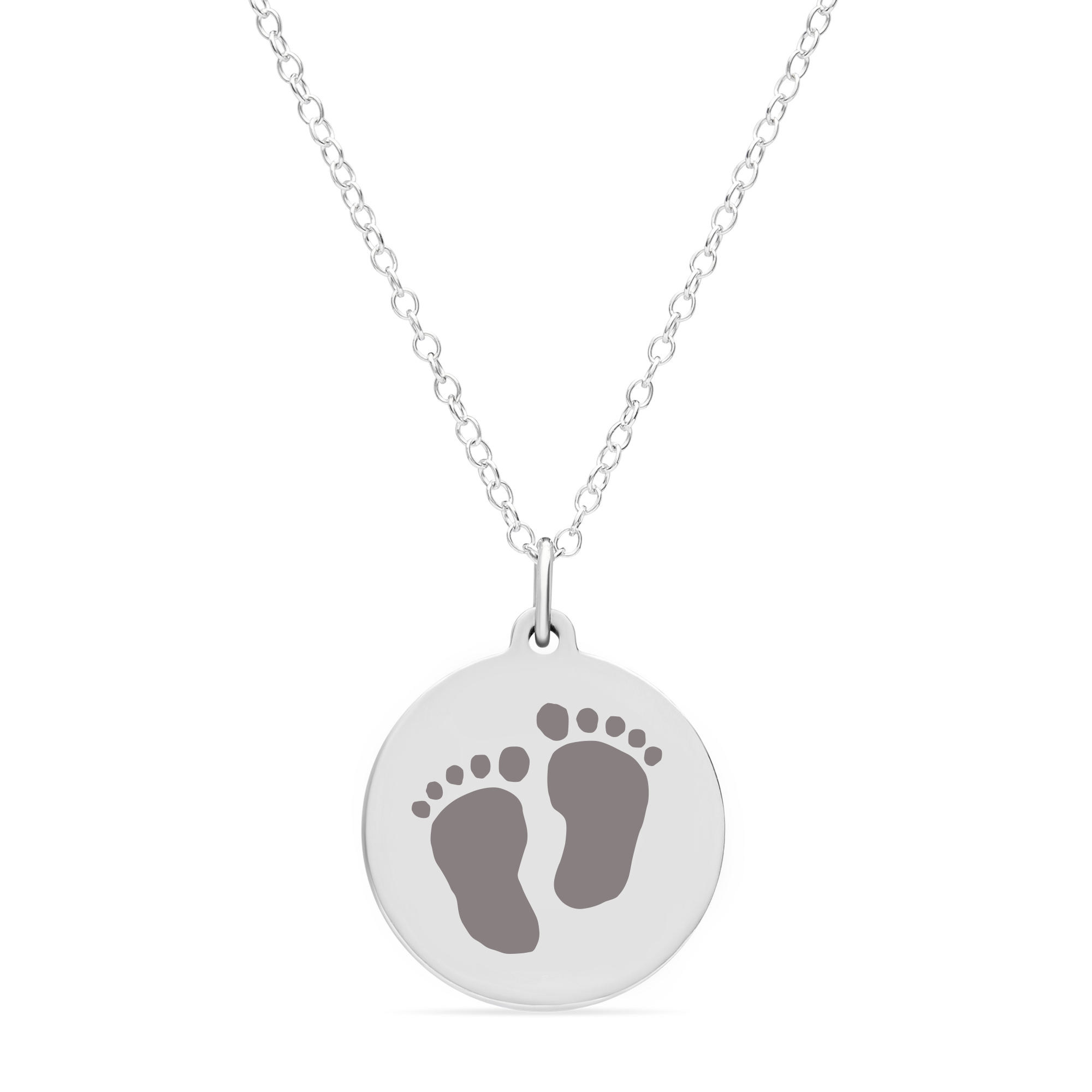 ORIGINAL BABYFEET CHARM in sterling silver with rhodium plate