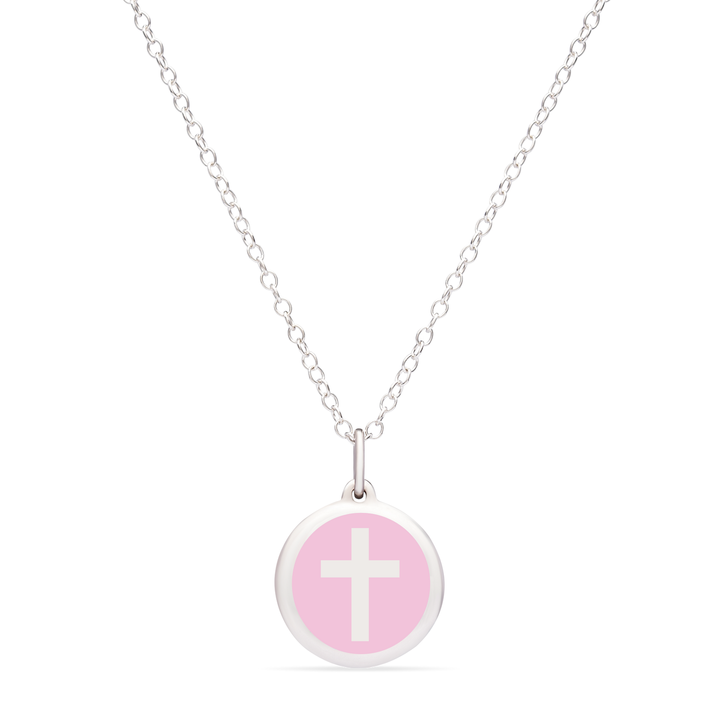 MINI CROSS CHARM sterling silver with rhodium plate