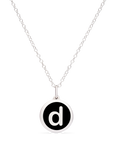 MINI INITIAL 'd' CHARM sterling silver with rhodium plate