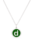 MINI INITIAL 'd' CHARM sterling silver with rhodium plate
