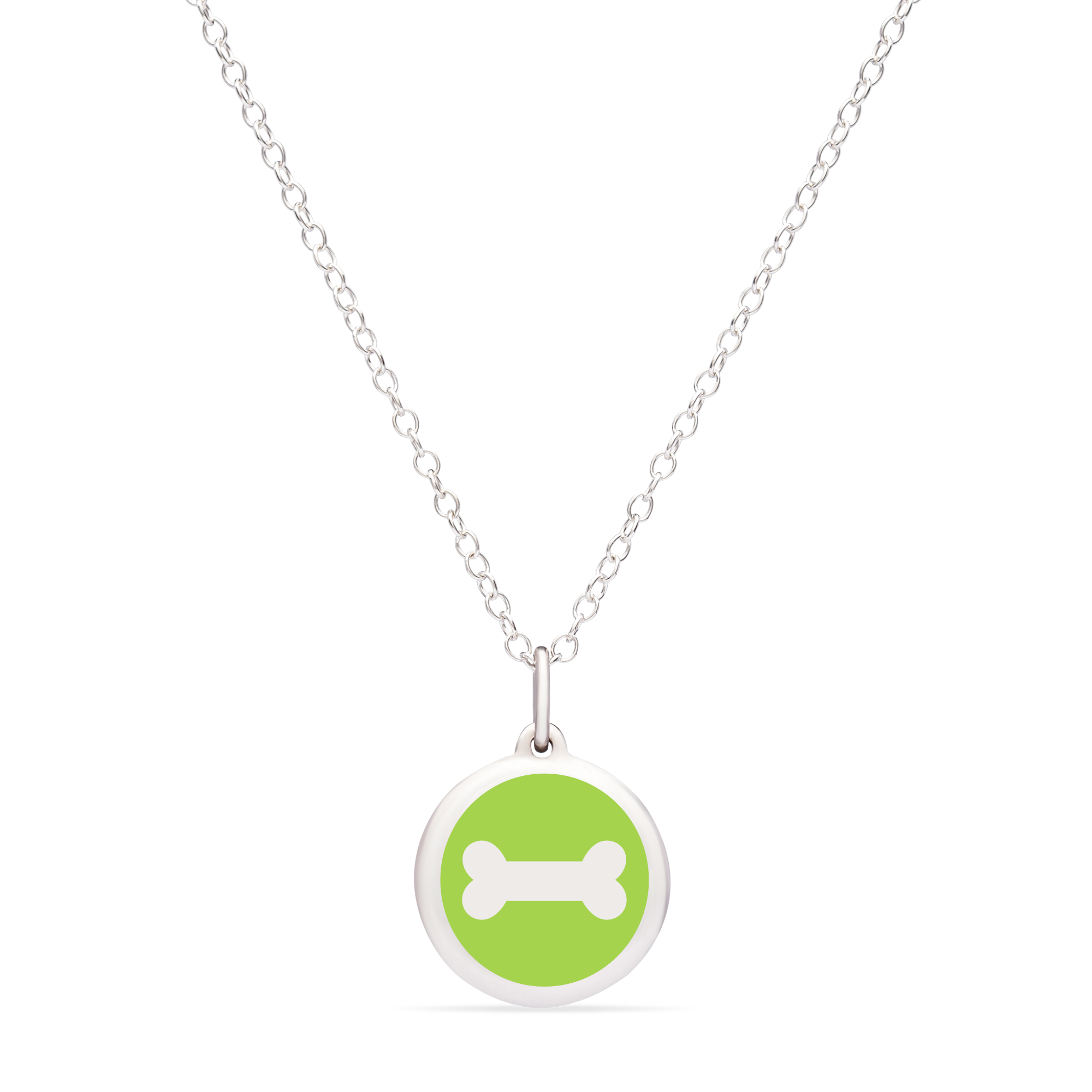 MINI DOG BONE CHARM sterling silver with rhodium plate
