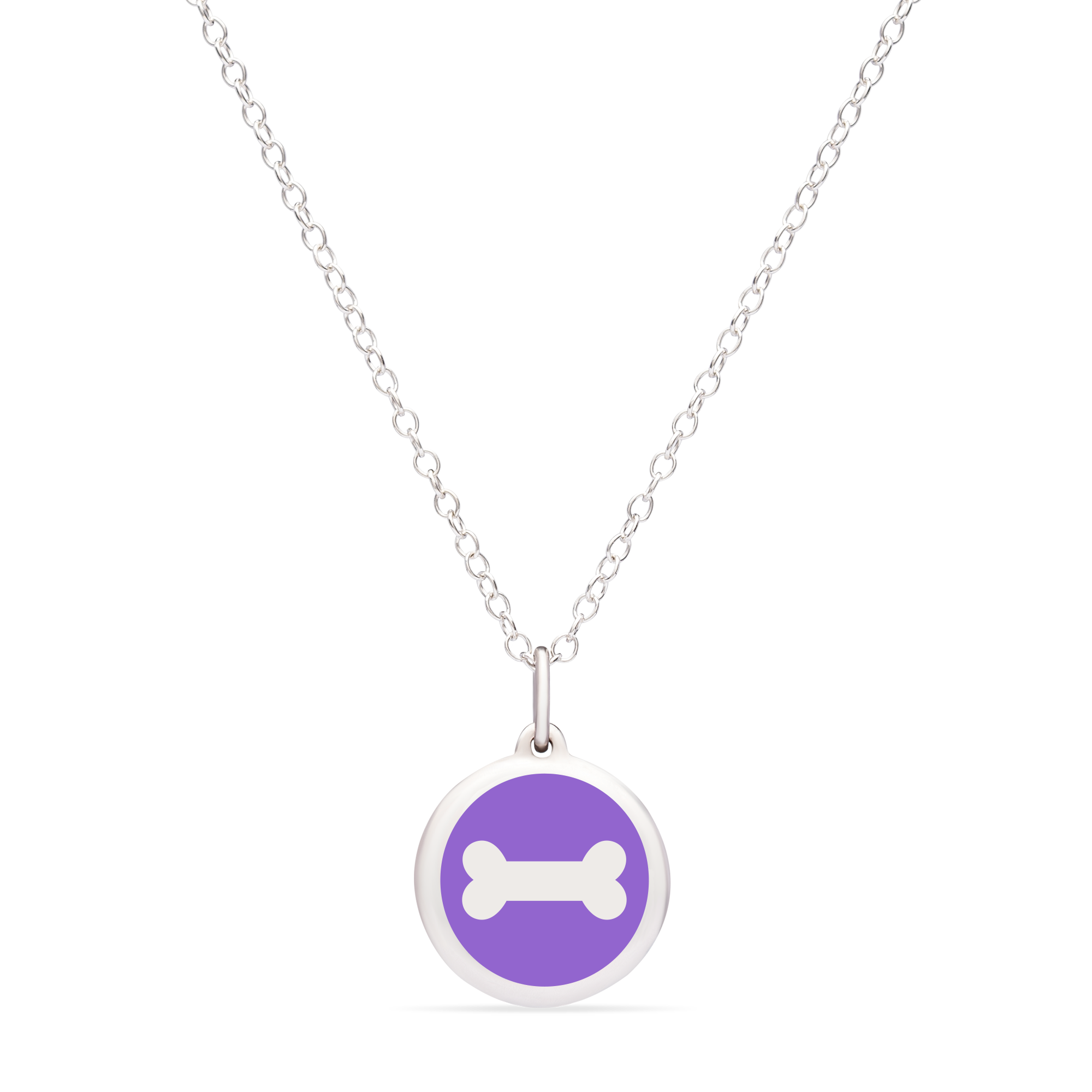 MINI DOG BONE CHARM sterling silver with rhodium plate