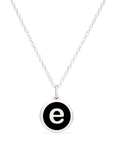 MINI INITIAL 'e' CHARM sterling silver with rhodium plate