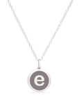 MINI INITIAL 'e' CHARM sterling silver with rhodium plate