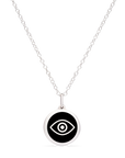 MINI EVIL EYE CHARM sterling silver with rhodium plate