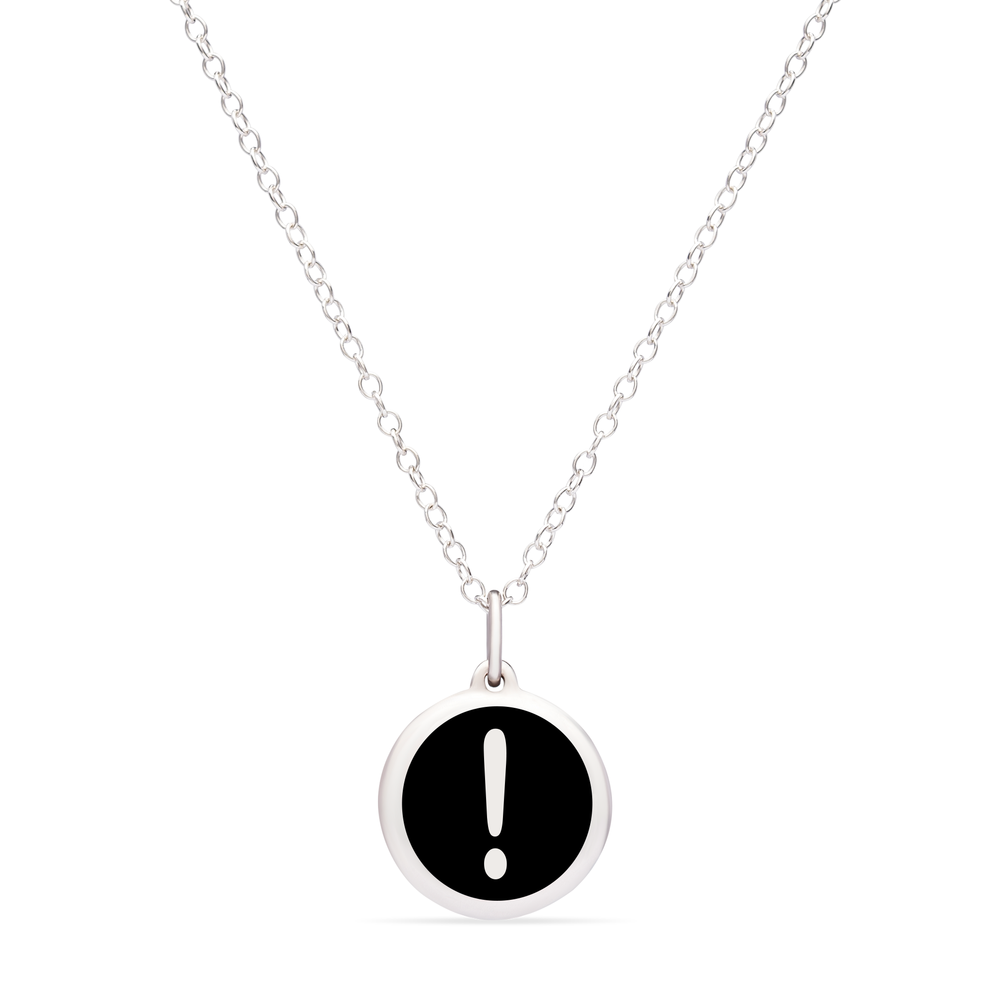 MINI EXCLAMATION POINT CHARM sterling silver with rhodium plate