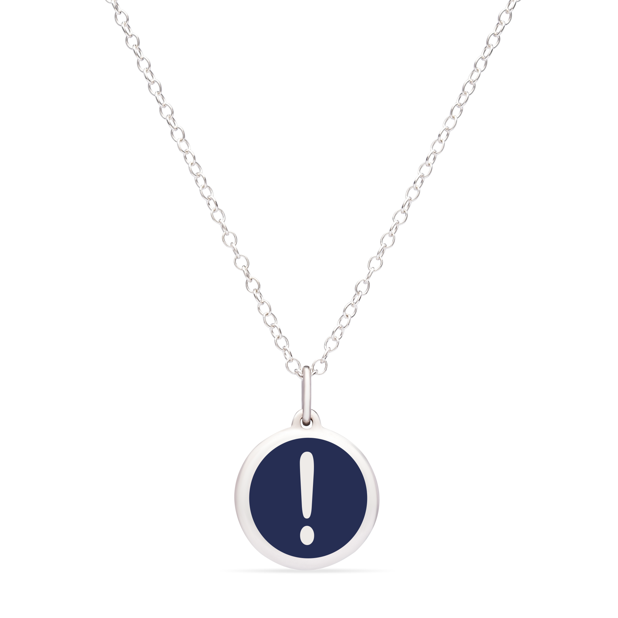 MINI EXCLAMATION POINT CHARM sterling silver with rhodium plate