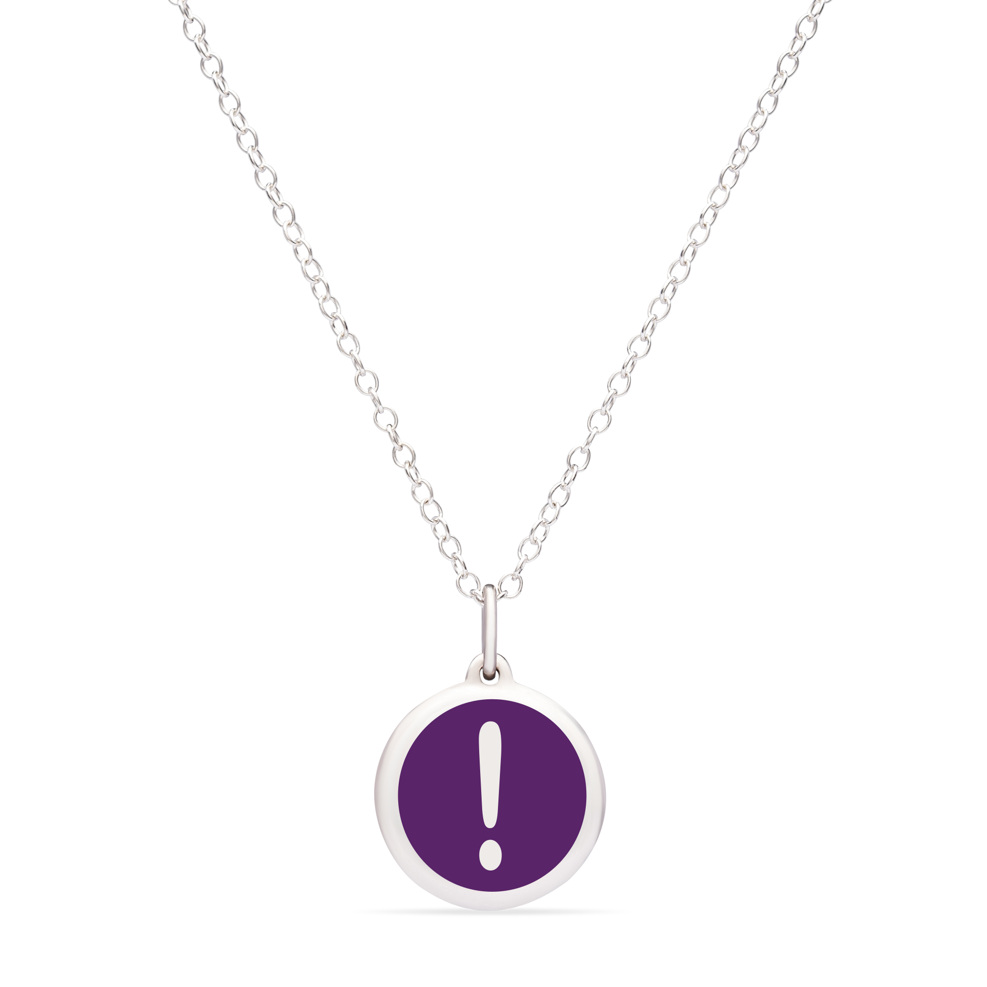 MINI EXCLAMATION POINT CHARM sterling silver with rhodium plate