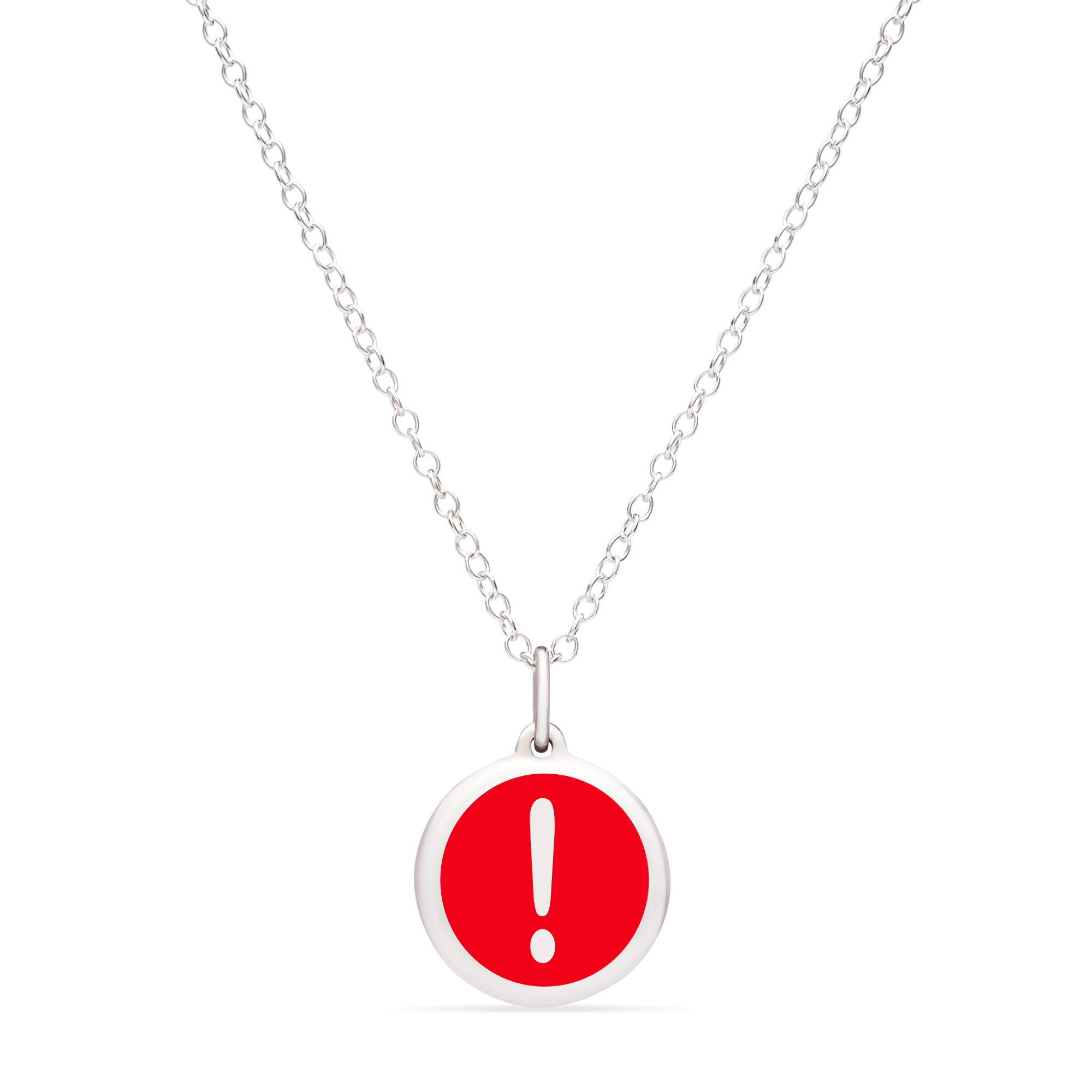 MINI EXCLAMATION POINT CHARM sterling silver with rhodium plate