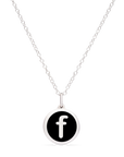 MINI INITIAL 'f' CHARM sterling silver with rhodium plate