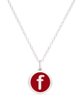 MINI INITIAL 'f' CHARM sterling silver with rhodium plate