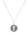MINI INITIAL 'f' CHARM sterling silver with rhodium plate
