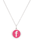 MINI INITIAL 'f' CHARM sterling silver with rhodium plate