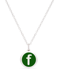 MINI INITIAL 'f' CHARM sterling silver with rhodium plate