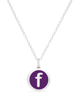 MINI INITIAL 'f' CHARM sterling silver with rhodium plate