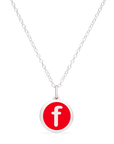 MINI INITIAL 'f' CHARM sterling silver with rhodium plate