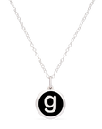 MINI INITIAL 'g' CHARM sterling silver with rhodium plate