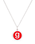 MINI INITIAL 'g' CHARM sterling silver with rhodium plate