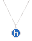 MINI INITIAL 'h' CHARM sterling silver with rhodium plate