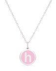MINI INITIAL 'h' CHARM sterling silver with rhodium plate