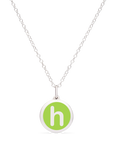 MINI INITIAL 'h' CHARM sterling silver with rhodium plate