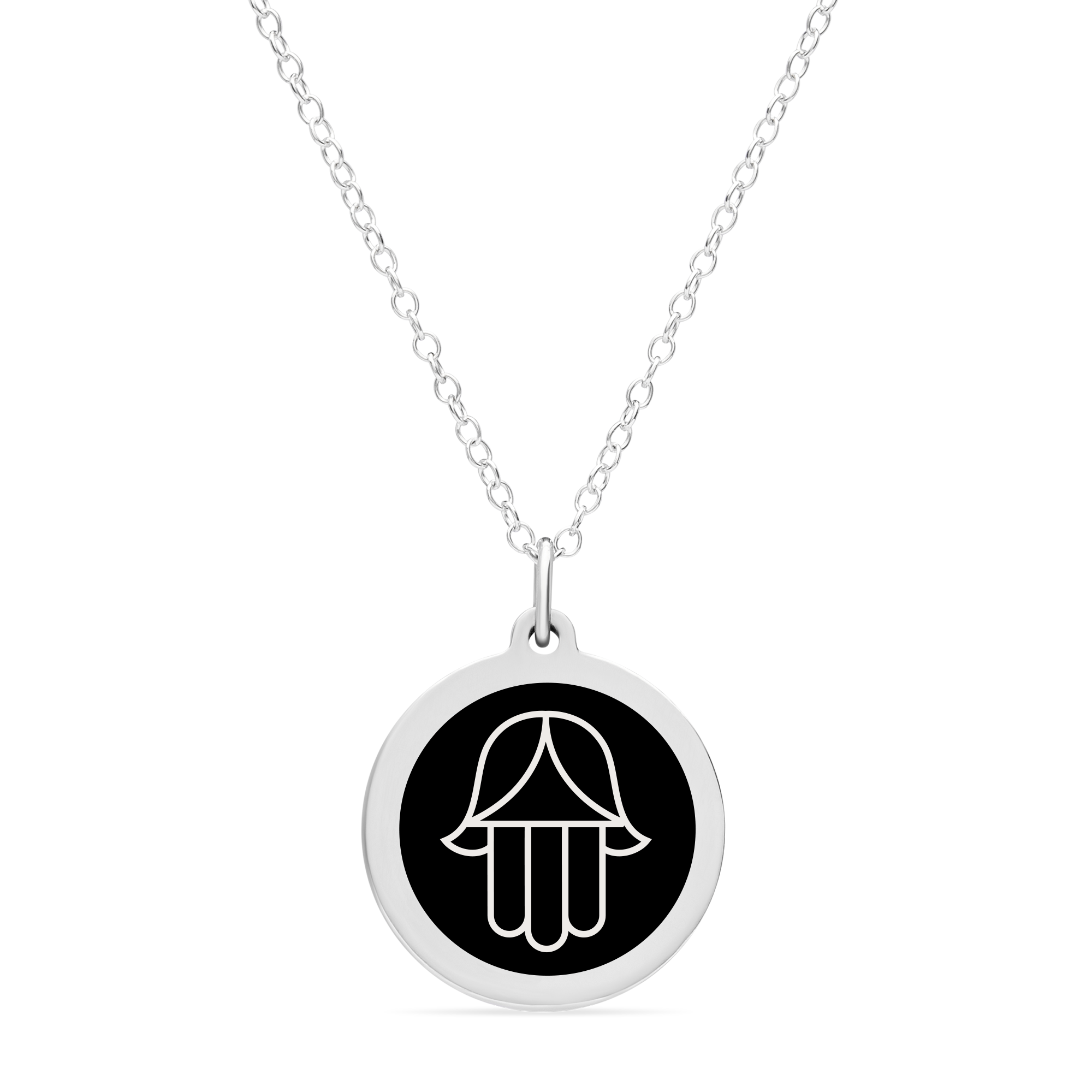 ORIGINAL HAMSA CHARM in sterling silver with rhodium plate