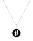 MINI HASHTAG CHARM sterling silver with rhodium plate