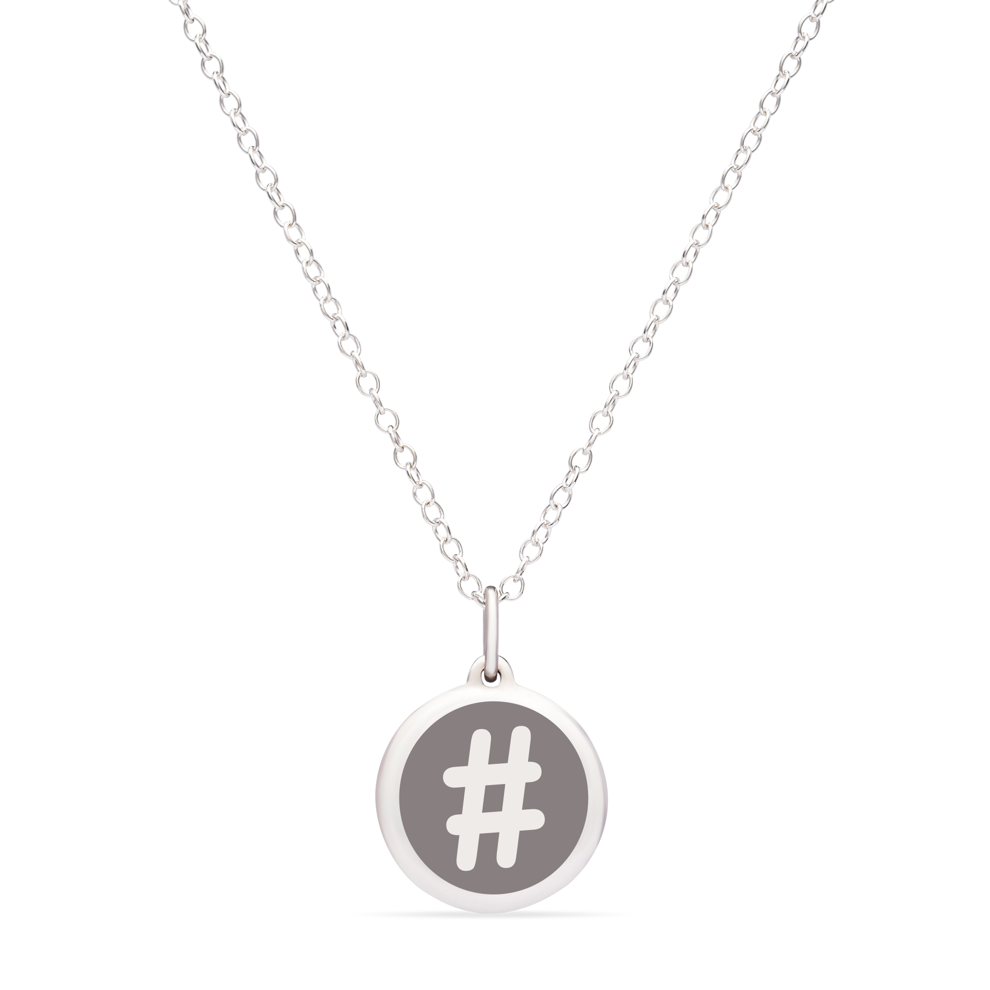 MINI HASHTAG CHARM sterling silver with rhodium plate