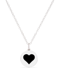MINI REVERSE HEART CHARM sterling silver with rhodium plate