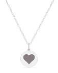 MINI REVERSE HEART CHARM sterling silver with rhodium plate