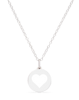 MINI REVERSE HEART CHARM sterling silver with rhodium plate