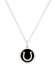 MINI HORSESHOE CHARM sterling silver with rhodium plate