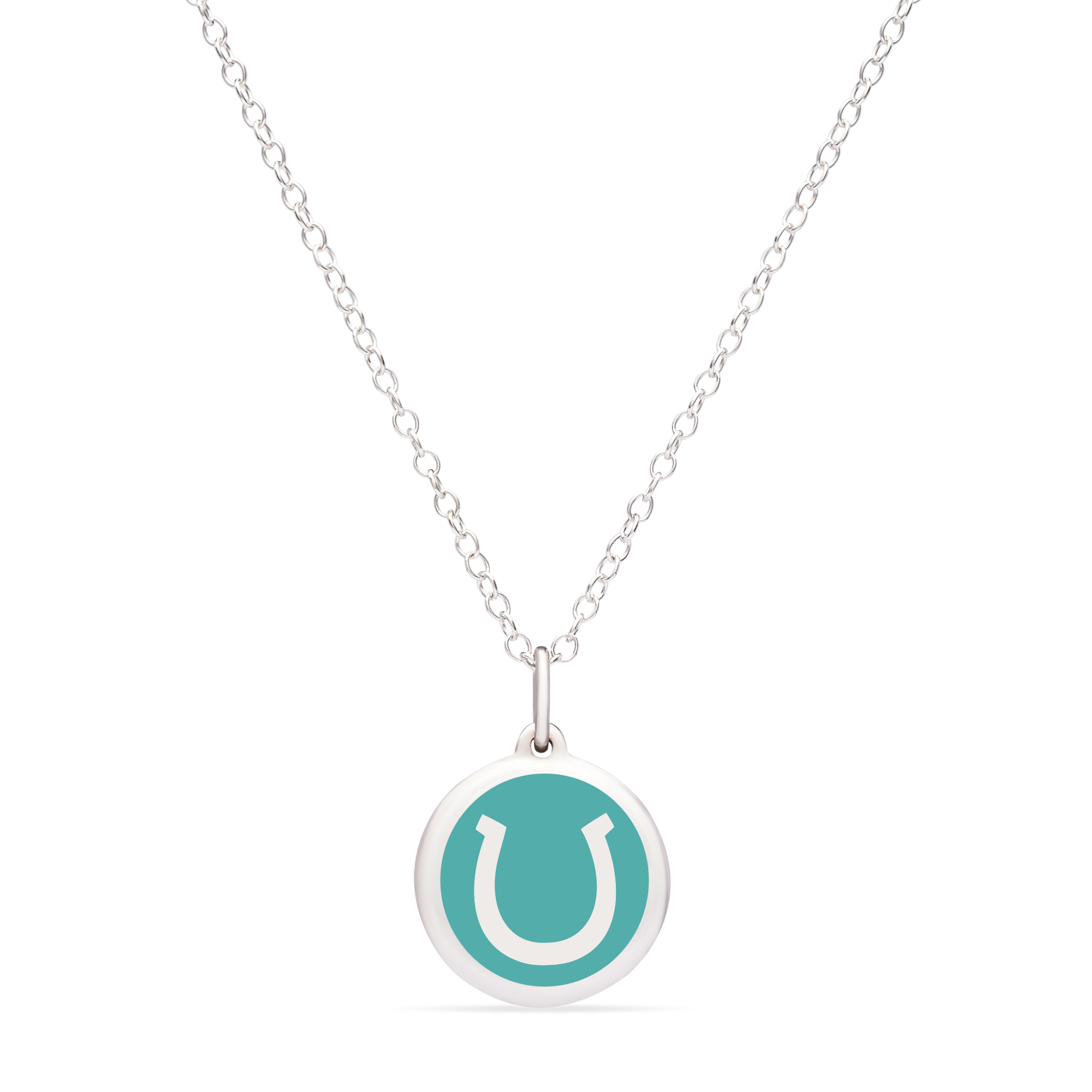MINI HORSESHOE CHARM sterling silver with rhodium plate