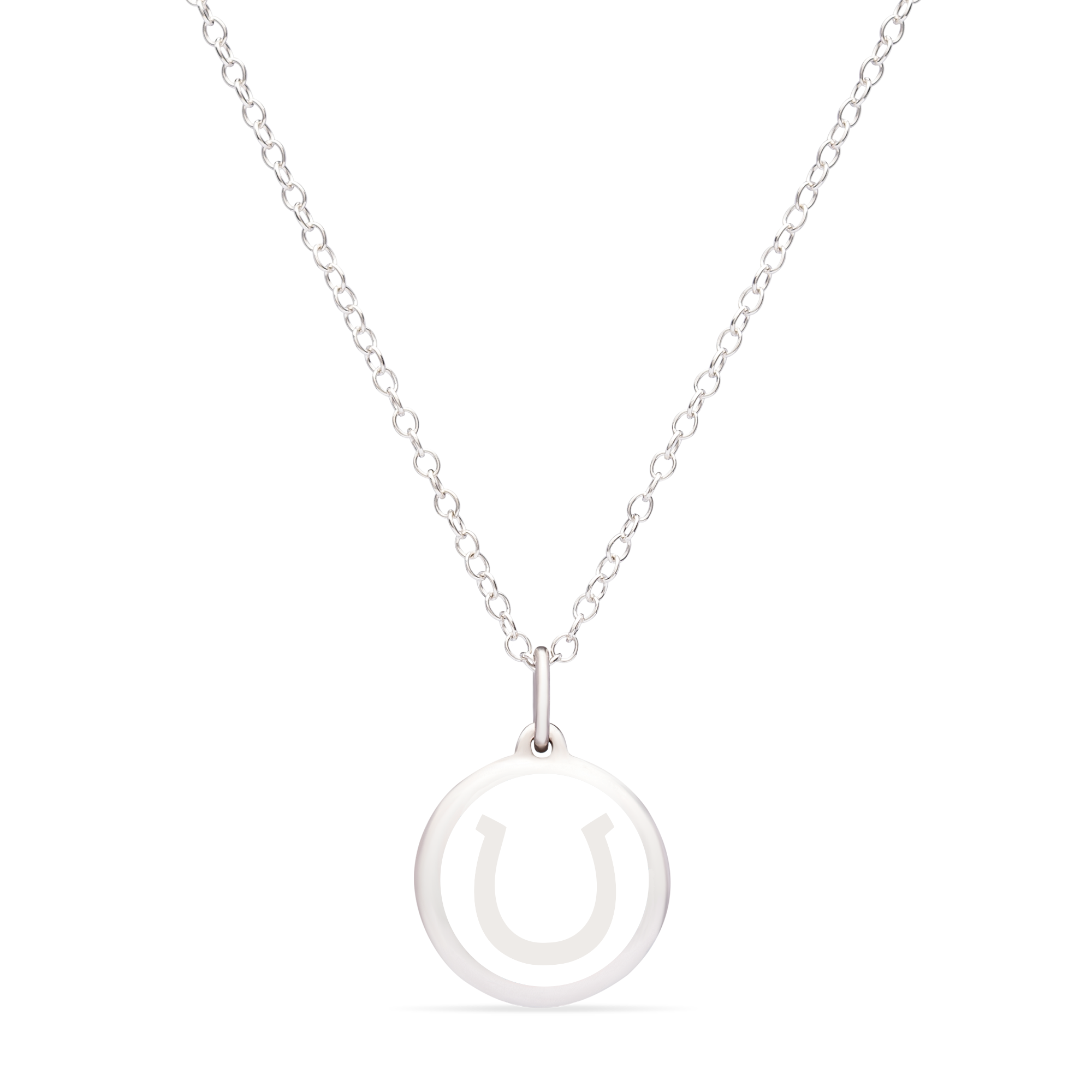 MINI HORSESHOE CHARM sterling silver with rhodium plate