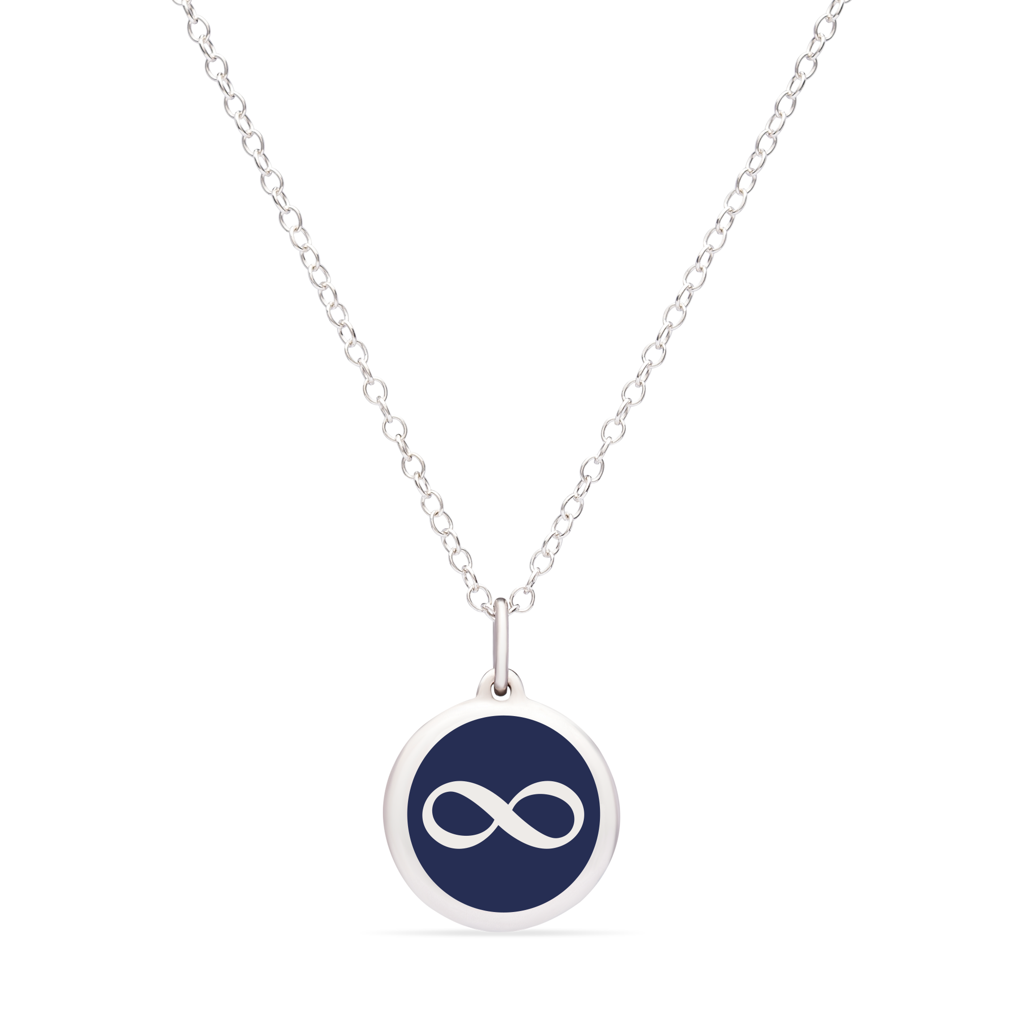 MINI INFINITY CHARM sterling silver with rhodium plate